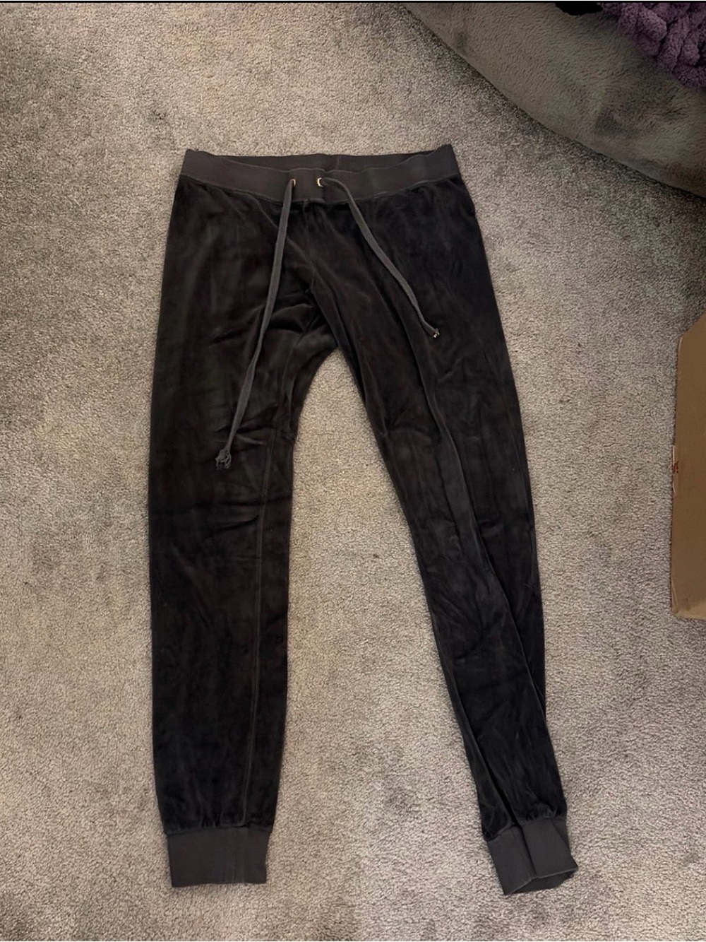 Juicy Couture Women’s Grey Velour Track Pants with Drawstring
